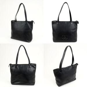 💎✨Beautiful✨💎Authentic CHANEL COCO Mark Leather Shoulder Bag Black